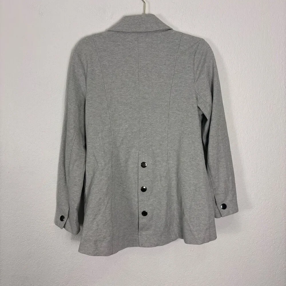 Cabi Grey Peter Pan Collar Button Front Textured Jacket Style#‎ 5855 Size Medium